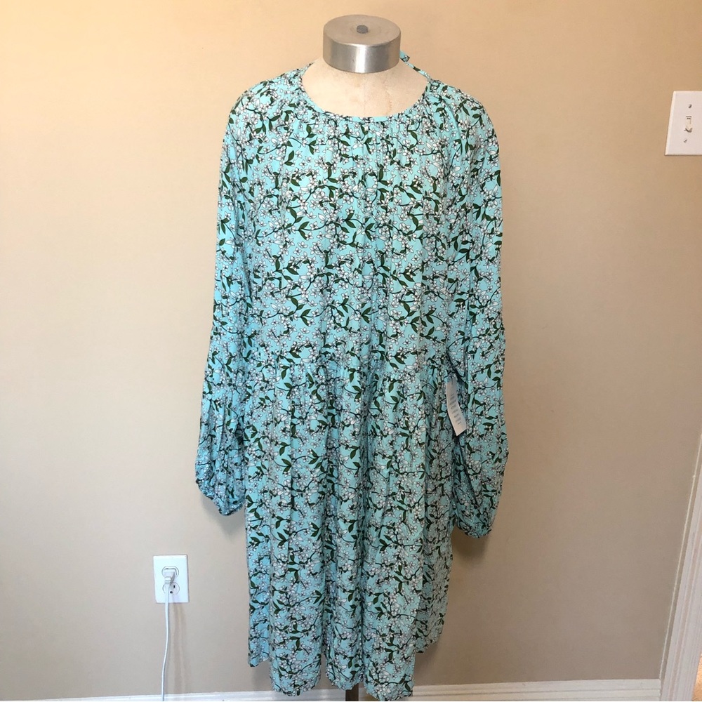 Eloquii 14/16 floral easy dress open back long sleeve boho bohemian flowy